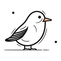 süß Karikatur Vogel isoliert auf ein Weiß Hintergrund. Vektor Illustration.