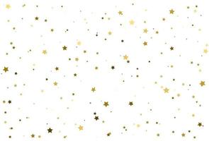 magiska guldstjärnor konfettimönster, gyllene bakgrund vektor