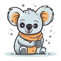 süß Karikatur Koala im Schal. Vektor Illustration zum Ihre Design