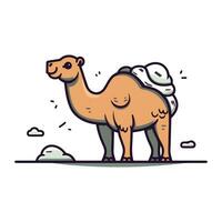 kamel med kock hatt. söt vektor illustration i klotter stil