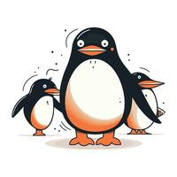 süß Karikatur Pinguine. Vektor Illustration. süß Karikatur Pinguin.