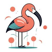 flamingo. vektor illustration i platt stil på vit bakgrund.