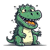 Karikatur Krokodil. Vektor Illustration von ein komisch Krokodil.
