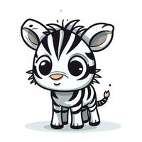 süß Zebra Karikatur. Vektor Illustration von ein süß Zebra.