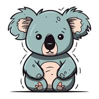 söt tecknad serie koala. vektor illustration av en söt koala.