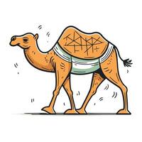 kamel ikon. vektor illustration av en kamel. hand dragen kamel.