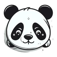 süß Panda Gesicht. Hand gezeichnet Vektor Illustration im Karikatur Stil.