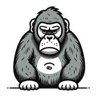 Gorilla Affe Maskottchen. Vektor Illustration auf Weiß Hintergrund.