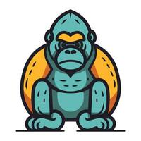 Gorilla Affe Maskottchen. Karikatur Illustration von Gorilla Affe Maskottchen zum Netz Design vektor