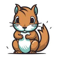 Eichhörnchen Karikatur Maskottchen. Vektor Illustration von ein süß Eichhörnchen isoliert auf ein Weiß Hintergrund.