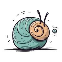 Karikatur Schnecke. Vektor Illustration. isoliert auf Weiß Hintergrund.