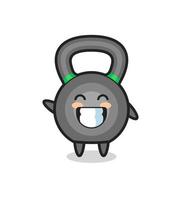 Kettlebell-Cartoon-Figur, die eine Wellenhandgeste macht vektor