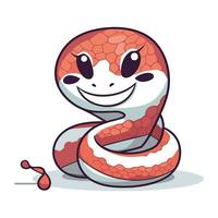 söt tecknad serie orm. vektor illustration isolerat på en vit bakgrund.