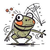 komisch Karikatur Frosch. Vektor Illustration von ein komisch Karikatur Frosch.