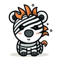 süß Zebra Maskottchen Karikatur Charakter Vektor Illustration.