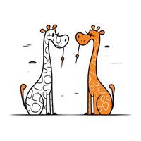 söt tecknad serie giraffer. vektor illustration för din design.