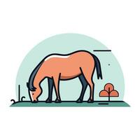 Pferd Vektor Illustration im eben Stil. Pferd Bauernhof Tier Konzept.