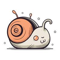 süß Karikatur Schnecke. Vektor Illustration. isoliert auf Weiß Hintergrund.