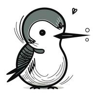 tecknad serie söt pingvin fågel isolerat på vit bakgrund. vektor illustration.