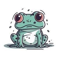 Frosch Karikatur Charakter. Vektor Illustration von ein komisch Grün Frosch.