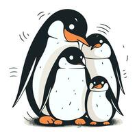 Pinguin Familie. Vektor Illustration von ein Gruppe von Pinguine.