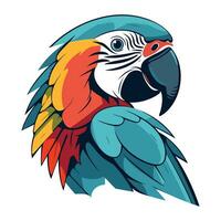 färgrik ara papegoja isolerat på vit bakgrund. vektor illustration.