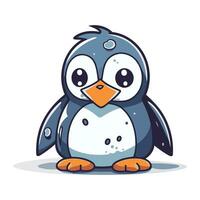 süß Pinguin Karikatur. Vektor Illustration isoliert auf Weiß Hintergrund.