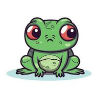 süß Karikatur Frosch Charakter. Vektor Illustration isoliert auf Weiß Hintergrund.