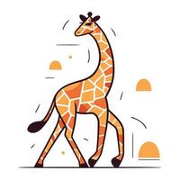 süß Giraffe auf Weiß Hintergrund. Vektor Illustration im eben Stil.