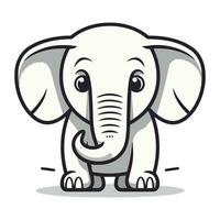 Elefant Karikatur Charakter Vektor Illustration. süß Elefant Tier Symbol