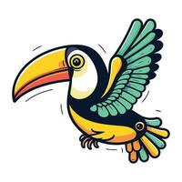 toucan fågel tecknad serie vektor illustration isolerat på en vit bakgrund.