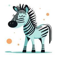 zebra. söt djur. vektor illustration i platt stil.