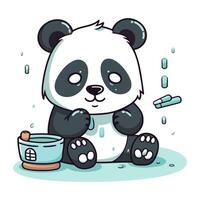 Panda im ein Bad. süß Karikatur Charakter. Vektor Illustration.