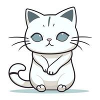 söt tecknad serie katt. vektor illustration isolerat på en vit bakgrund.
