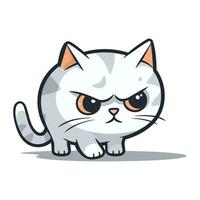 wütend Katze Maskottchen Karikatur Stil Vektor Illustration zum Netz und Handy, Mobiltelefon Design