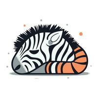 söt zebra. vektor illustration. isolerat på vit bakgrund.