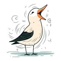 Vektor Illustration von ein süß Vogel. Karikatur Stil. Hand gezeichnet.