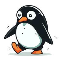 süß Karikatur Pinguin. Vektor Illustration isoliert auf Weiß Hintergrund.