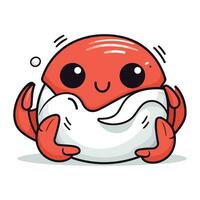 süß Krabbe Karikatur Charakter Vektor Illustration. süß Krabbe Maskottchen.