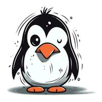 Pinguin Karikatur Vektor Illustration. süß Karikatur Pinguin.