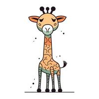 süß Karikatur Giraffe. Vektor Illustration von ein süß Giraffe.