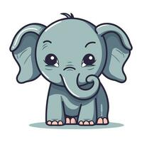 söt elefant tecknad serie vektor illustration. söt liten elefant karaktär.