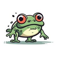 Frosch Karikatur Charakter. Vektor Illustration isoliert auf ein Weiß Hintergrund.