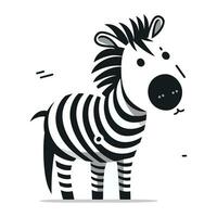 Zebra Vektor Illustration auf Weiß Hintergrund. Zebra Karikatur Charakter.