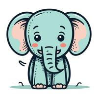 süß Karikatur Elefant. Vektor Illustration isoliert auf ein Weiß Hintergrund.