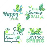 Spring Retro Vintage Vector Etikett