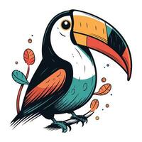 toucan fågel. vektor illustration av en tecknad serie tukan.