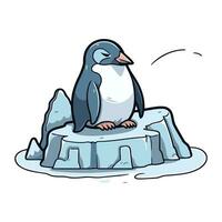 Pinguin auf Eis. Vektor Illustration von ein Pinguin.