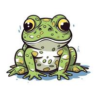 süß Karikatur Frosch isoliert auf ein Weiß Hintergrund. Vektor Illustration.