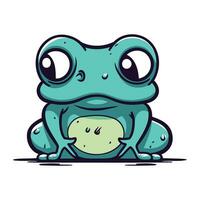 süß Karikatur Frosch. Vektor Illustration. isoliert auf Weiß Hintergrund.